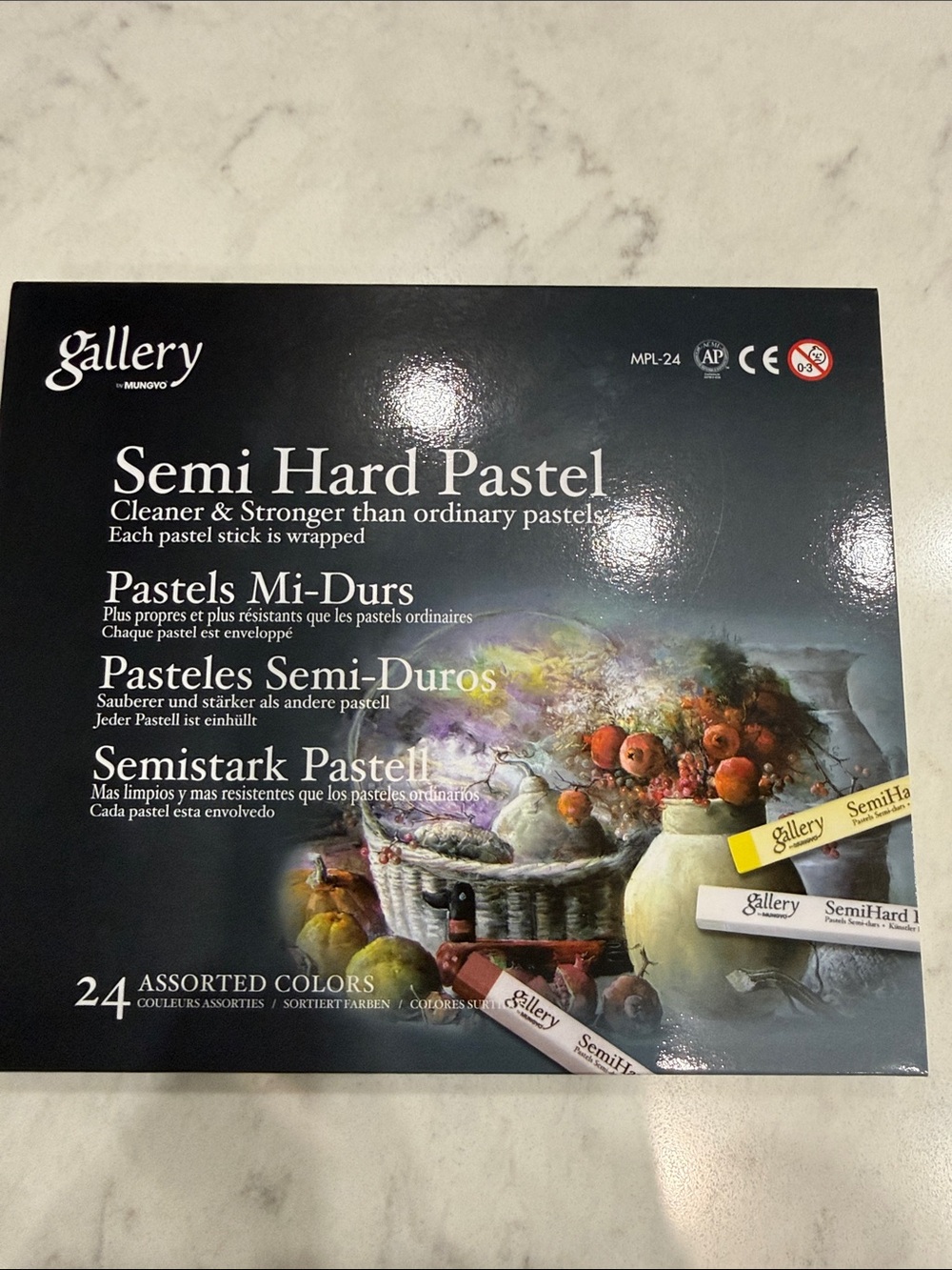 MUNGYO Gallery Artists' Semi Hard Pastels 24 Colors High-end Pastel MPL-24